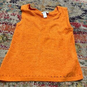 Coldwater Creek Women's orange sleeveless Knit Vest Size XL